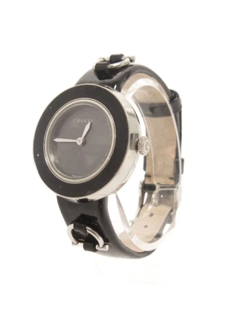 Gucci Uplay Watch Quartz Analog Leather Black